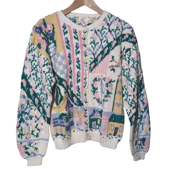 Vintage Cardigan The Eagles Eye Cottagecore 90s Deadstock Womens Small - Picture 1 of 15